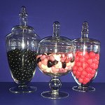 Pot en verre apothicaire pour bar  bonbons - ens. de 3